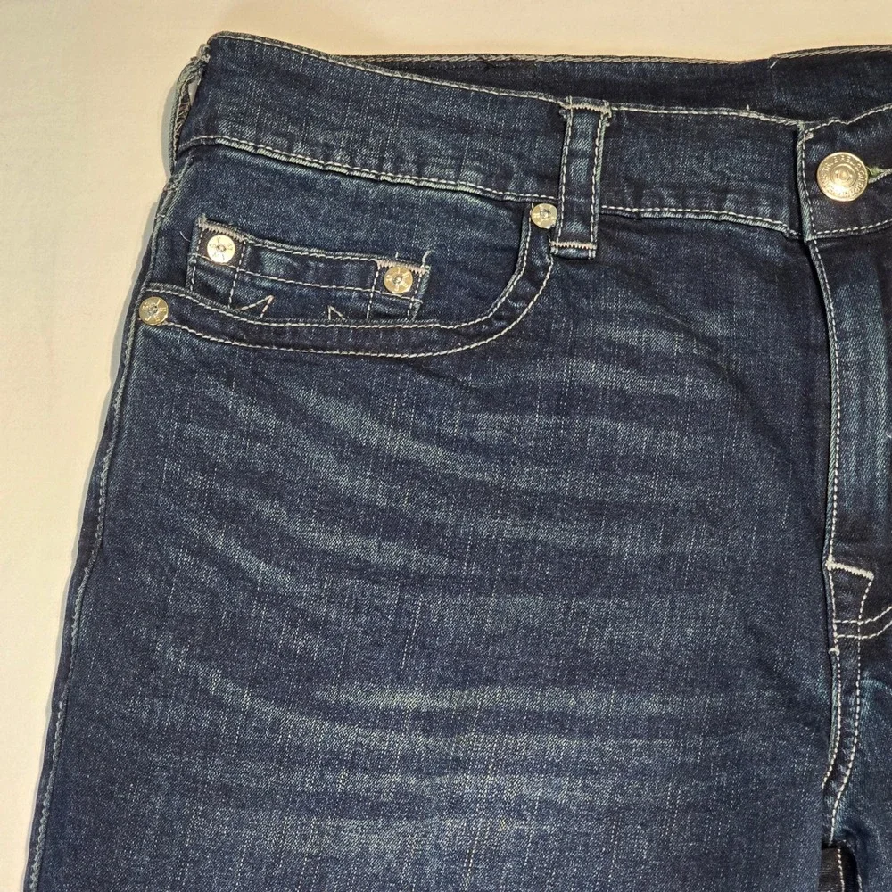 True Religion Rocco Custom Hello Kitty Flare Jeans Mens 32 Dark Wash Skinny Bell